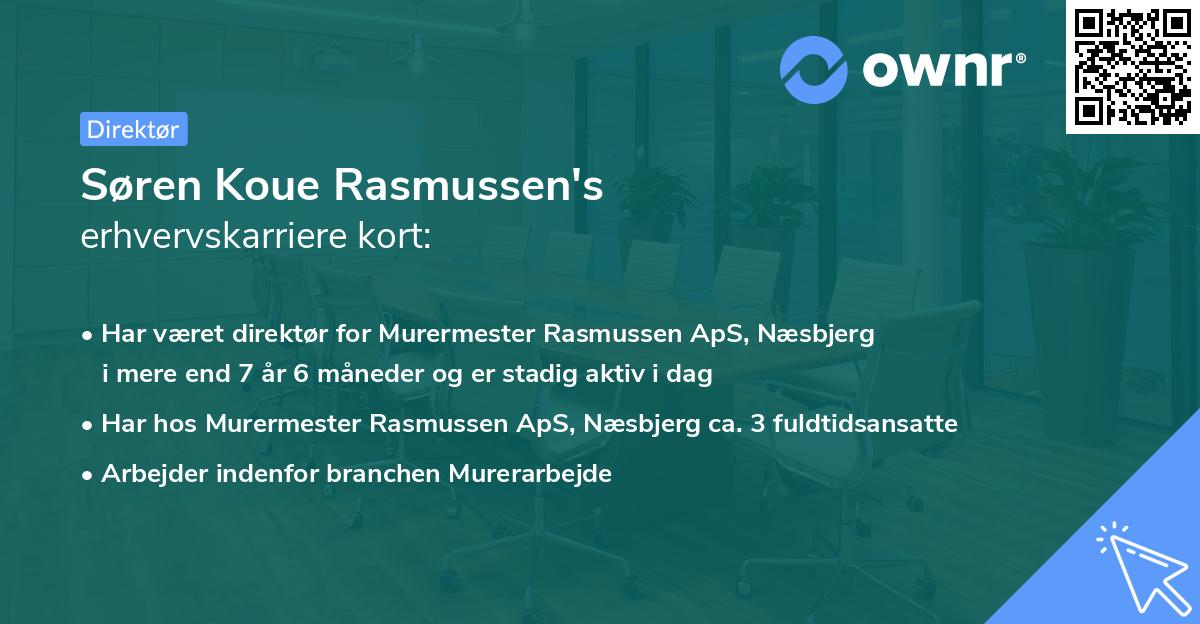 Søren Koue Rasmussen's erhvervskarriere kort