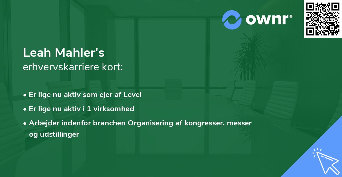 Leah Mahler's erhvervskarriere kort