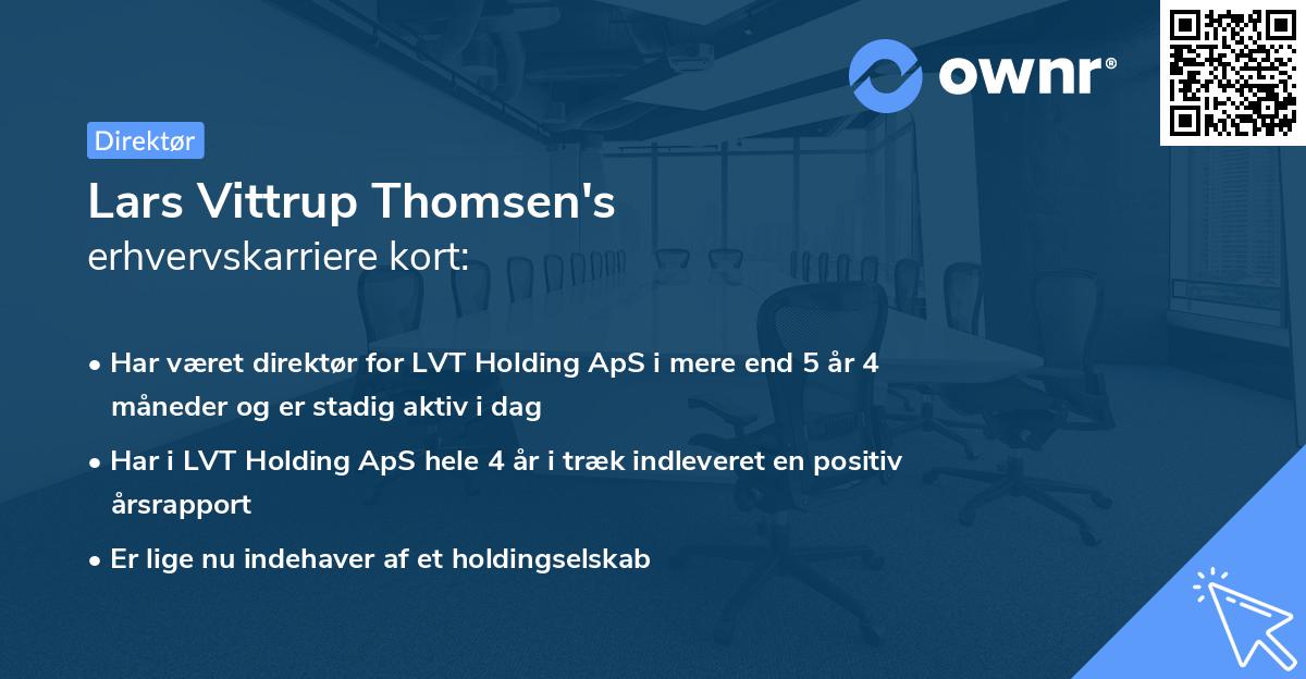 Lars Vittrup Thomsen's erhvervskarriere kort