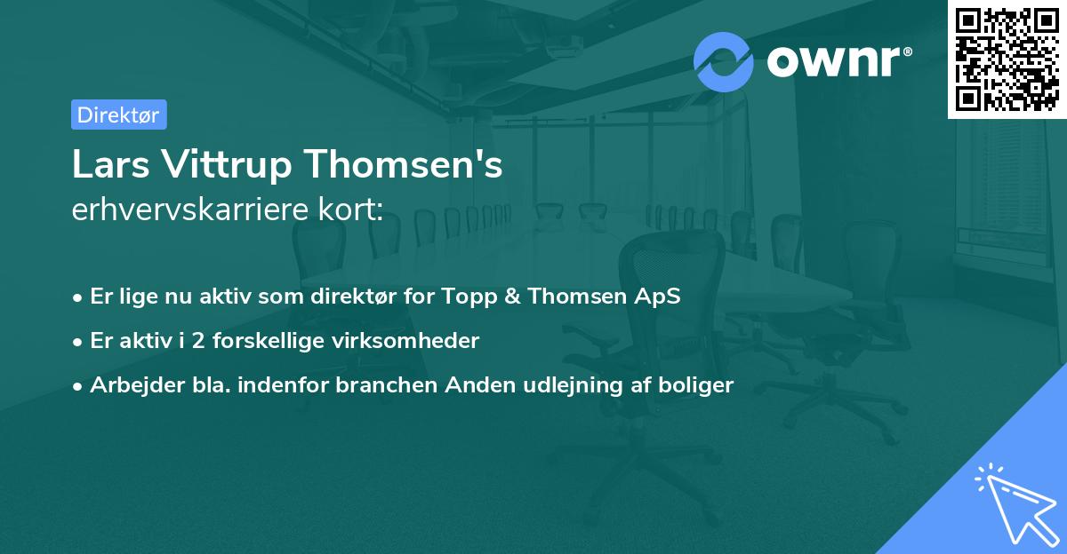 Lars Vittrup Thomsen's erhvervskarriere kort