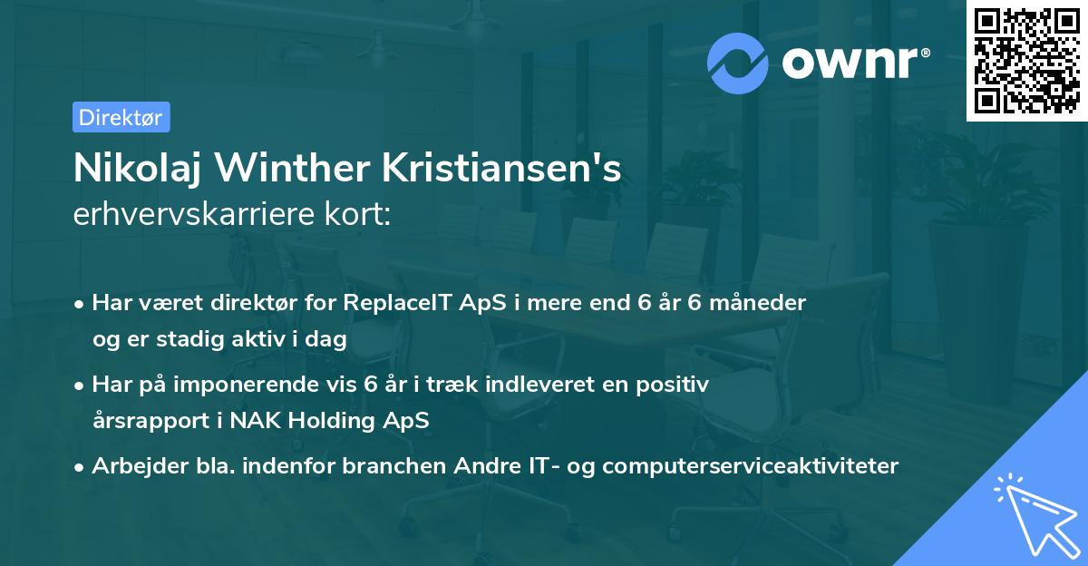Nikolaj Winther Kristiansen's erhvervskarriere kort