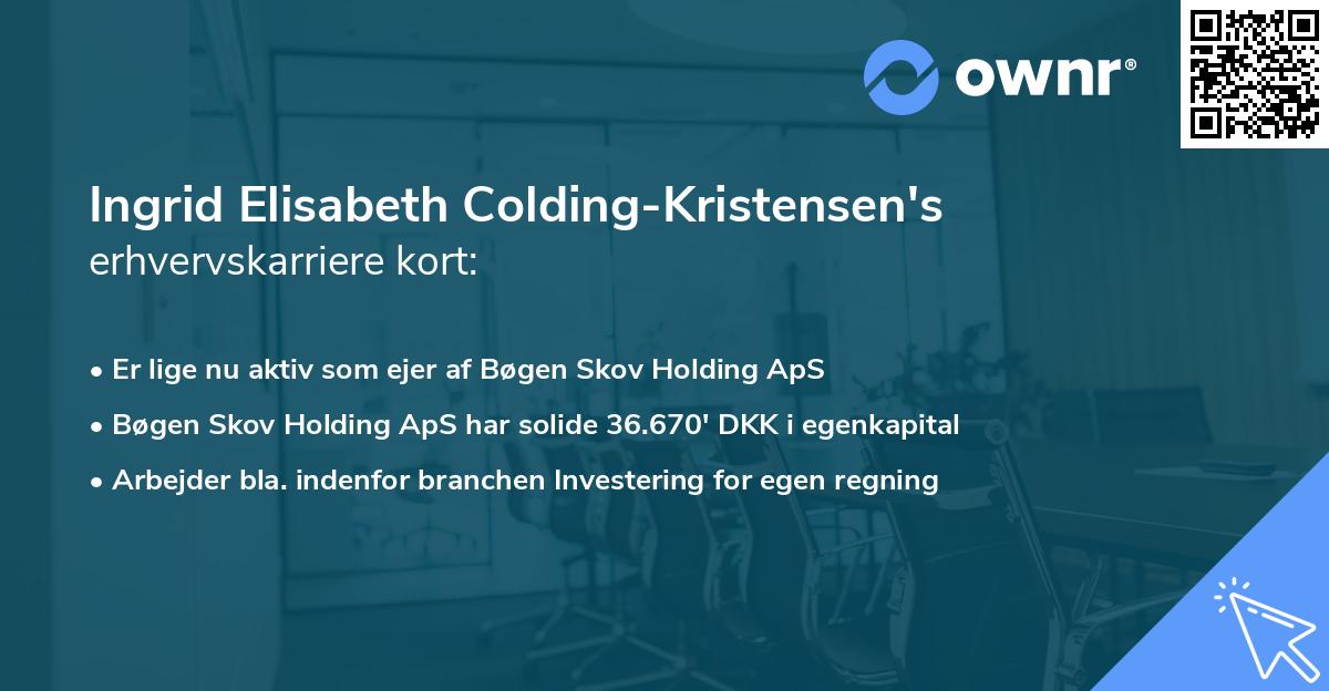 Ingrid Elisabeth Colding-Kristensen's erhvervskarriere kort