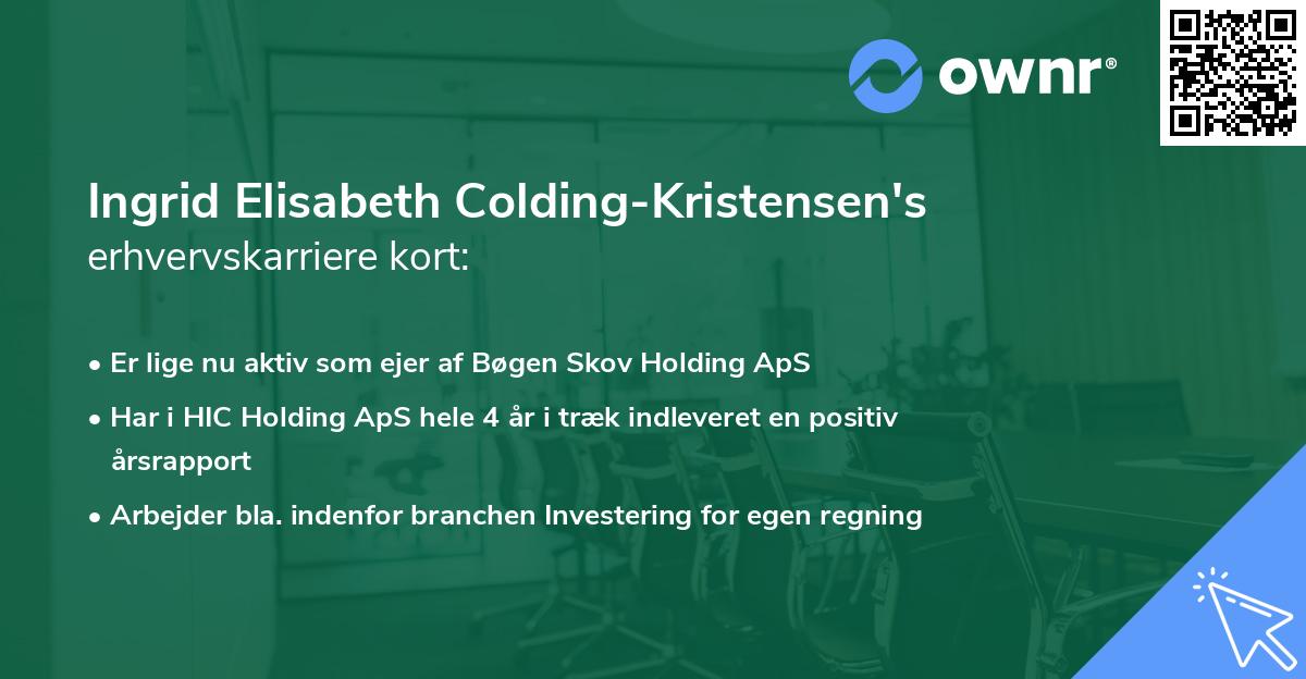 Ingrid Elisabeth Colding-Kristensen's erhvervskarriere kort