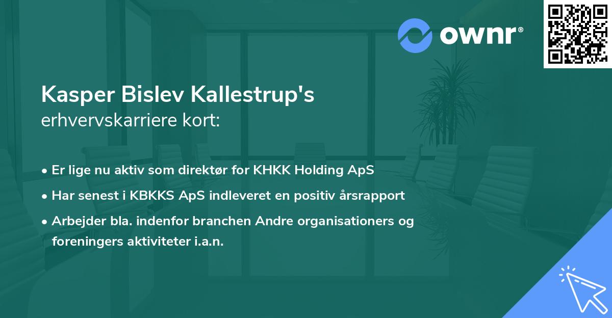 Kasper Bislev Kallestrup's erhvervskarriere kort