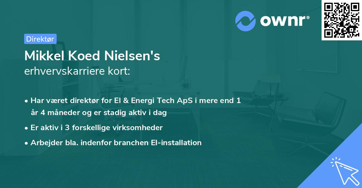 Mikkel Koed Nielsen's erhvervskarriere kort