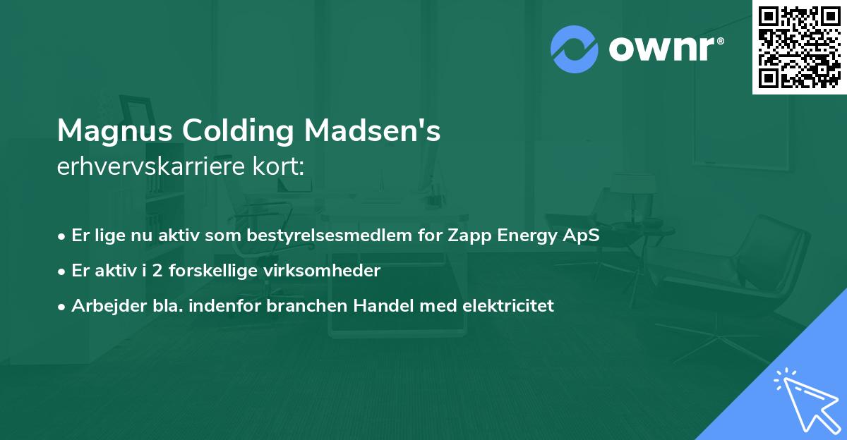 Magnus Colding Madsen's erhvervskarriere kort