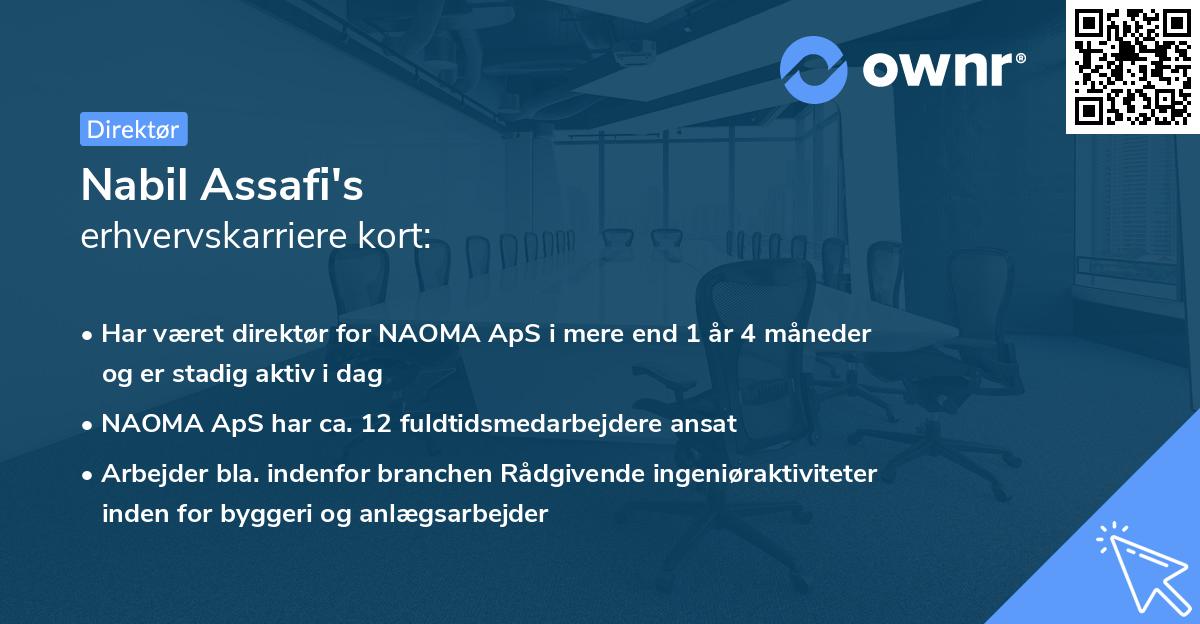 Nabil Assafi's erhvervskarriere kort