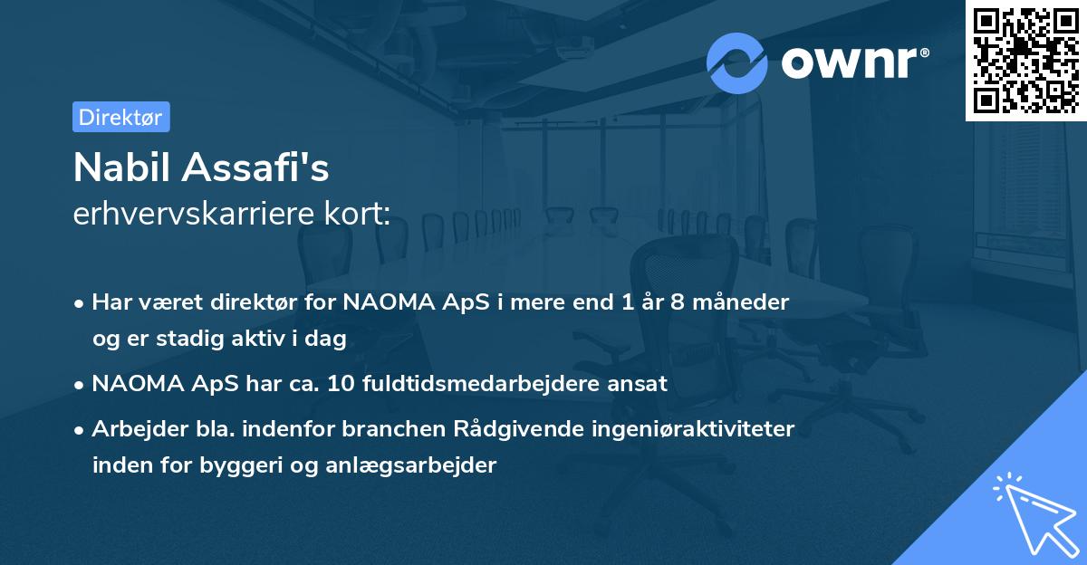 Nabil Assafi's erhvervskarriere kort