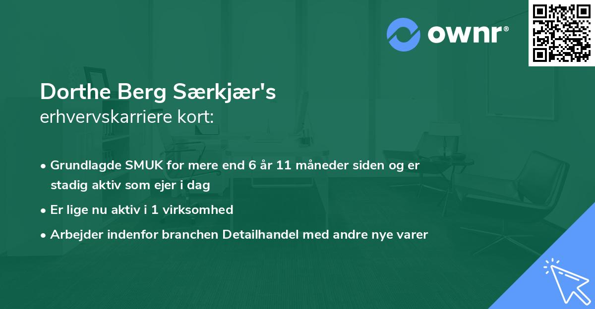 Dorthe Berg Særkjær's erhvervskarriere kort