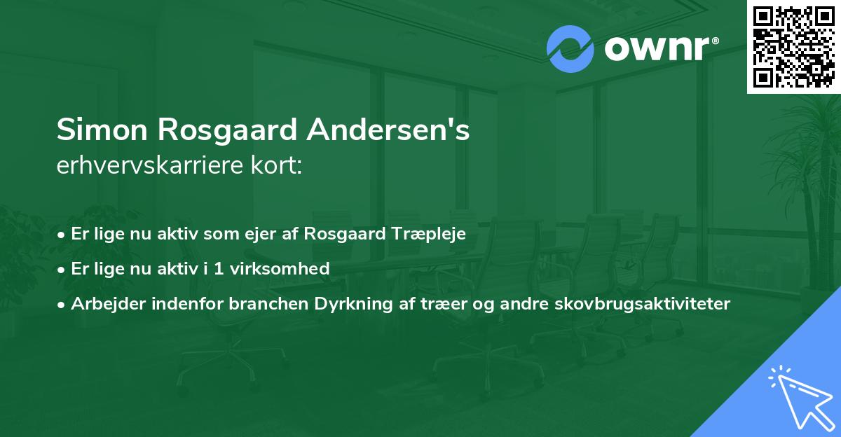 Simon Rosgaard Andersen's erhvervskarriere kort