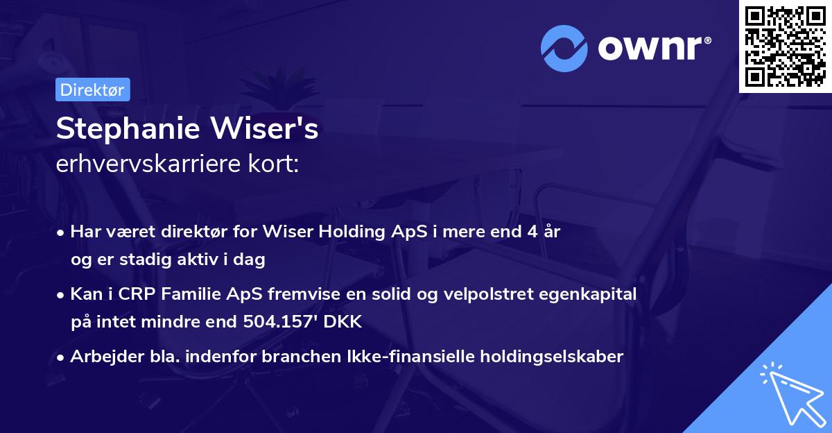 Stephanie Wiser's erhvervskarriere kort