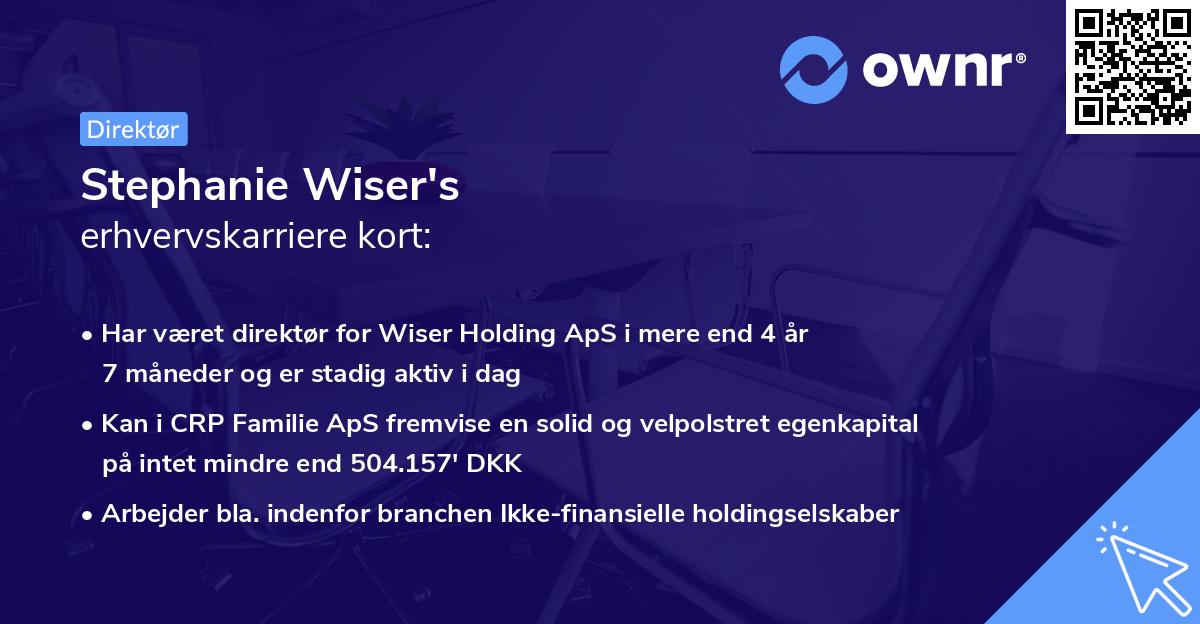 Stephanie Wiser's erhvervskarriere kort