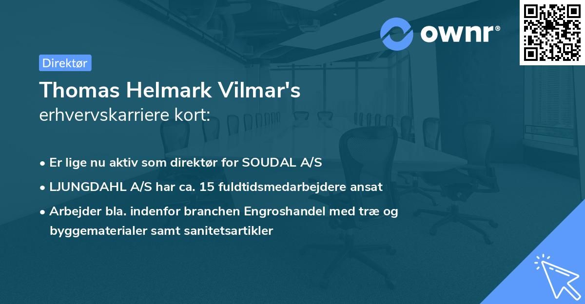 Thomas Helmark Vilmar's erhvervskarriere kort