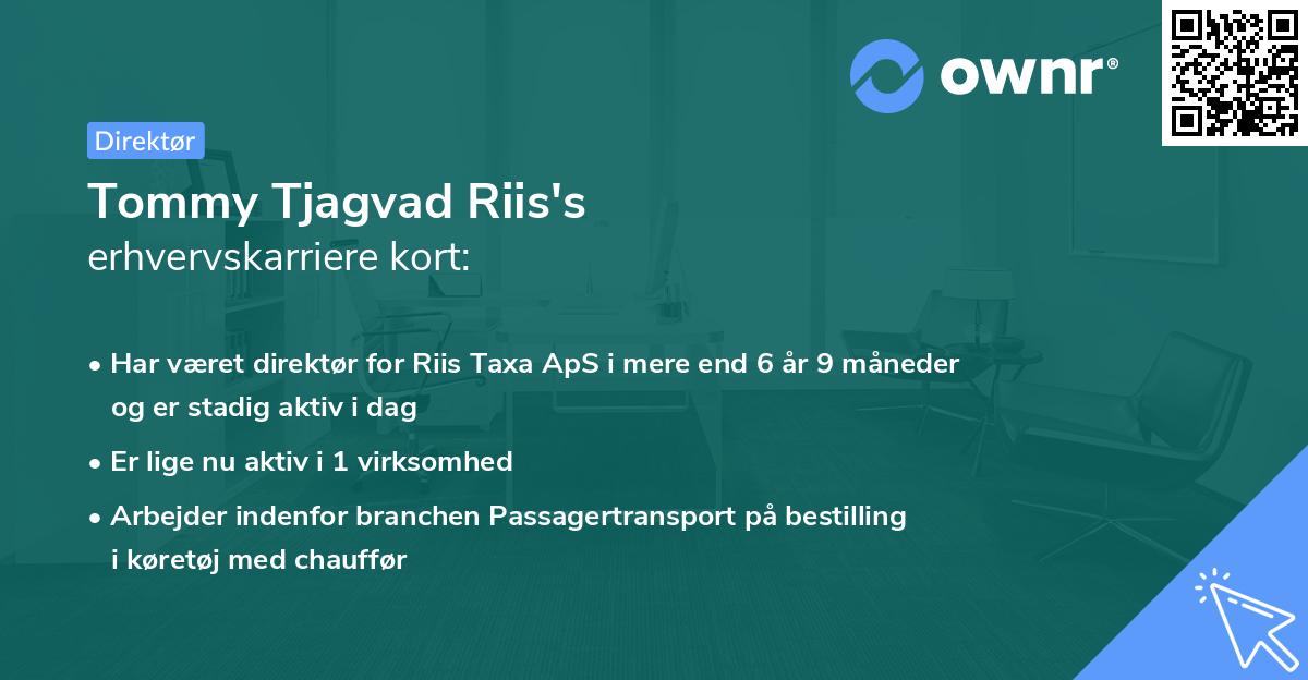 Tommy Tjagvad Riis's erhvervskarriere kort