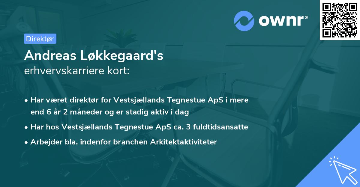 Andreas Løkkegaard's erhvervskarriere kort