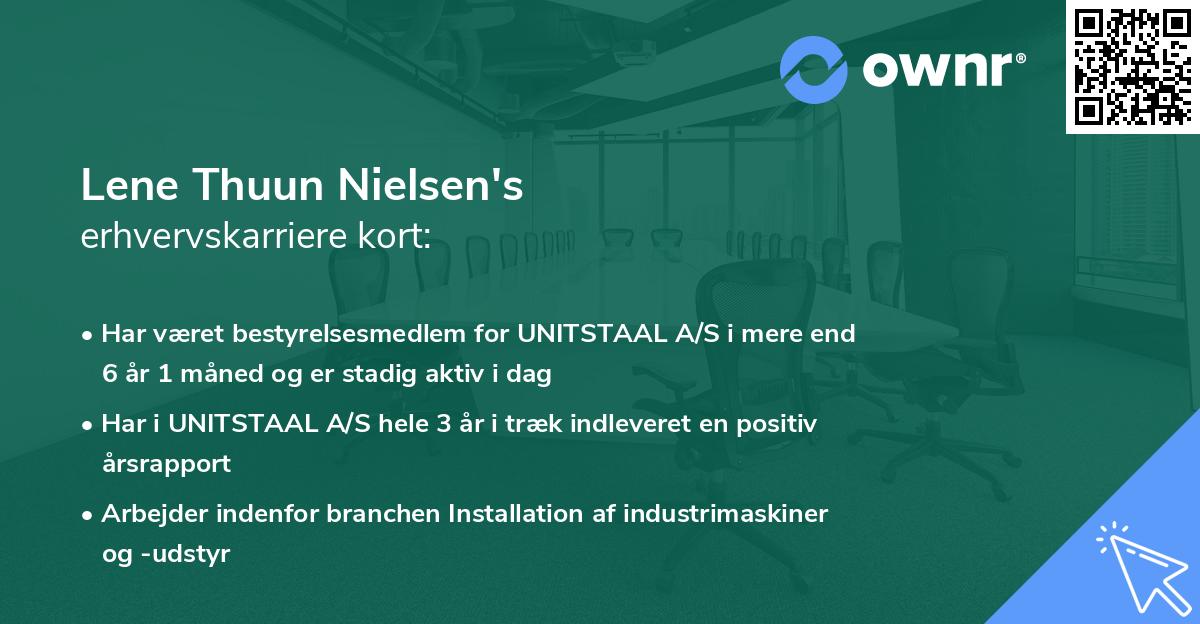 Lene Thuun Nielsen's erhvervskarriere kort