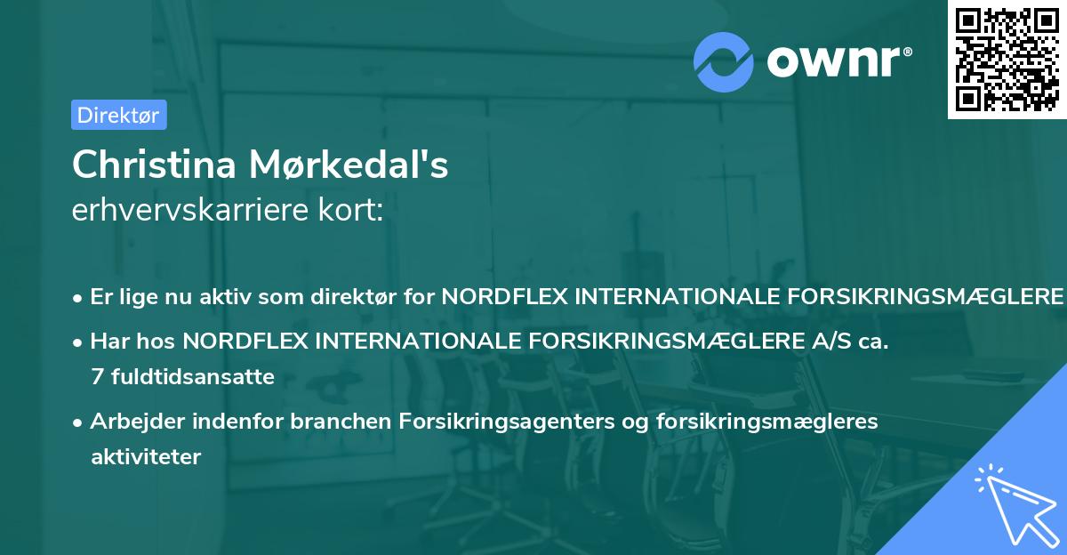 Christina Mørkedal's erhvervskarriere kort
