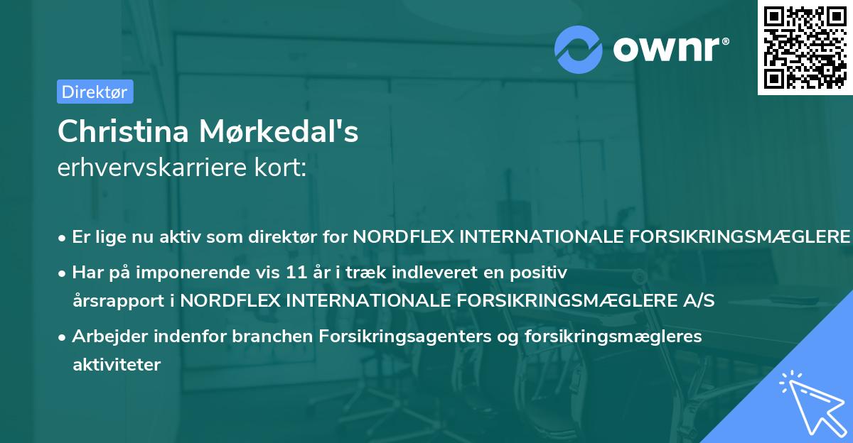 Christina Mørkedal's erhvervskarriere kort