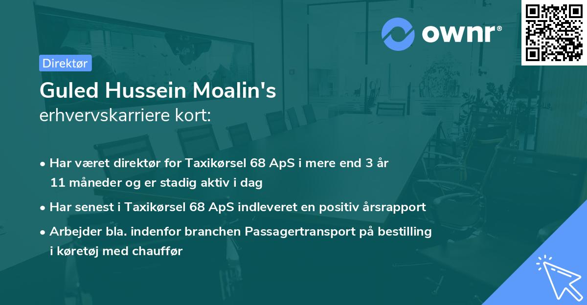Guled Hussein Moalin's erhvervskarriere kort