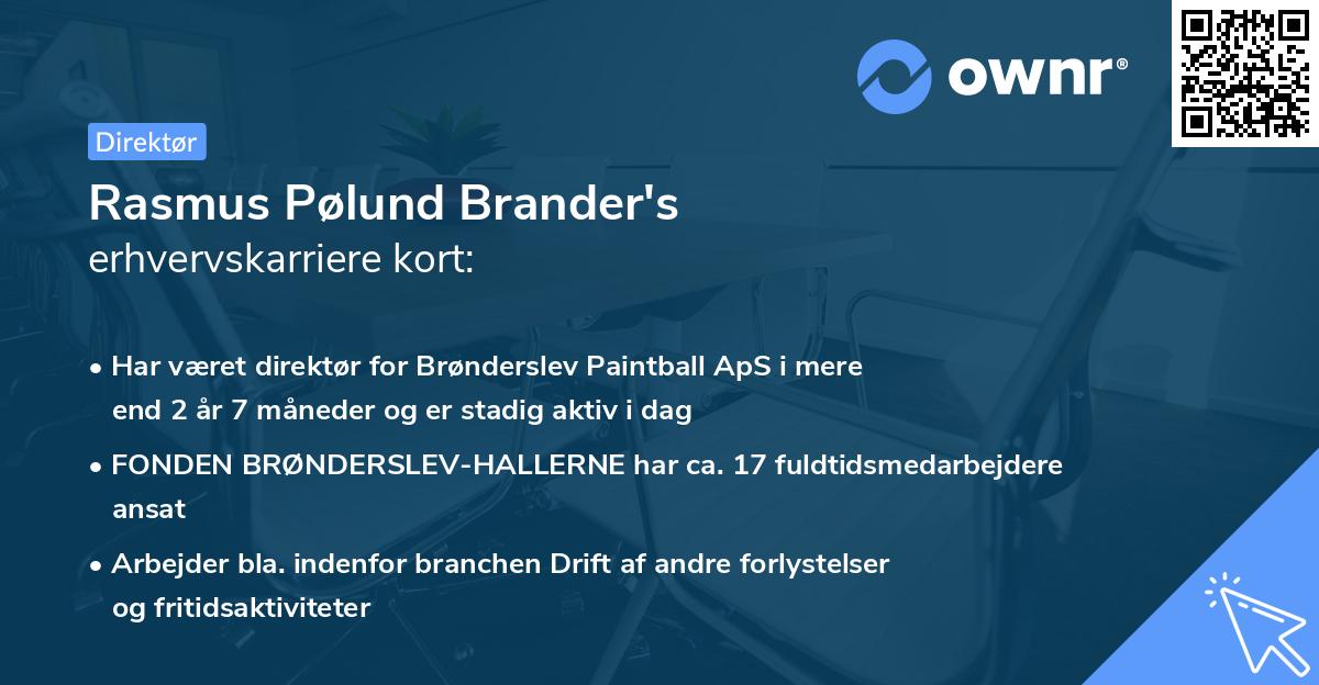 Rasmus Pølund Brander's erhvervskarriere kort