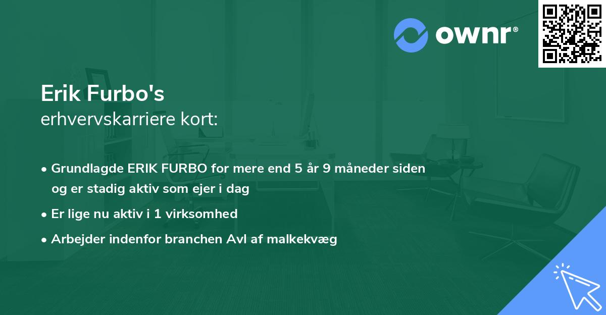 Erik Furbo's erhvervskarriere kort