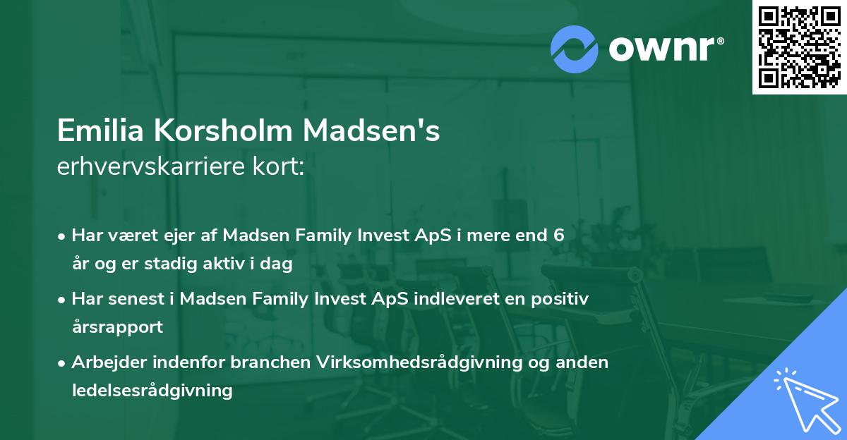 Emilia Korsholm Madsen's erhvervskarriere kort