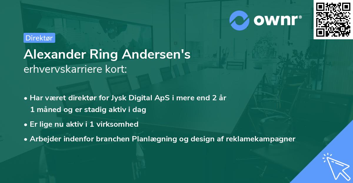 Alexander Ring Andersen's erhvervskarriere kort