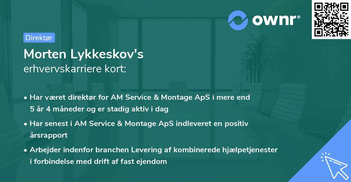 Morten Lykkeskov's erhvervskarriere kort