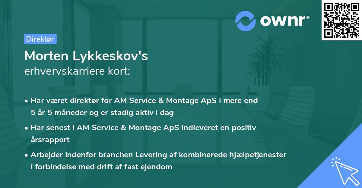 Morten Lykkeskov's erhvervskarriere kort