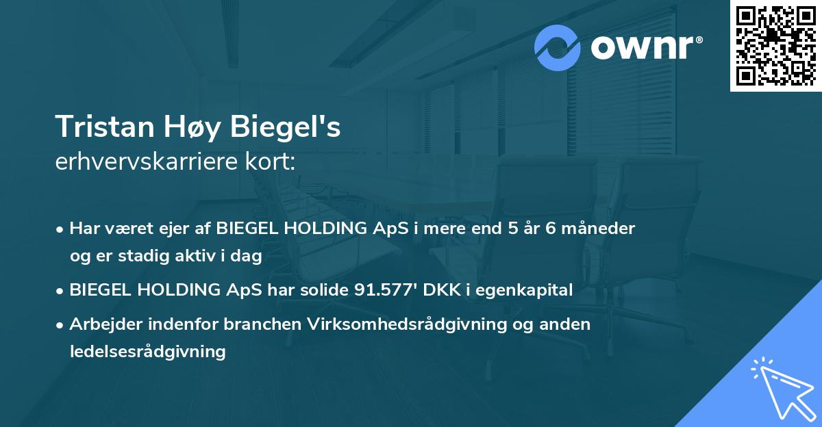 Tristan Høy Biegel's erhvervskarriere kort