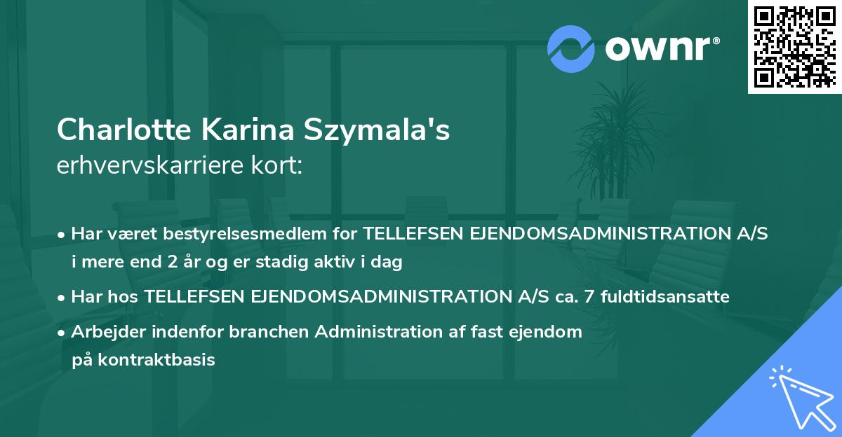 Charlotte Karina Szymala's erhvervskarriere kort