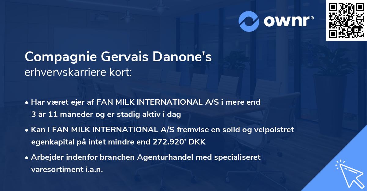 Compagnie Gervais Danone's erhvervskarriere kort