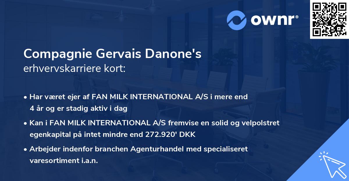 Compagnie Gervais Danone's erhvervskarriere kort