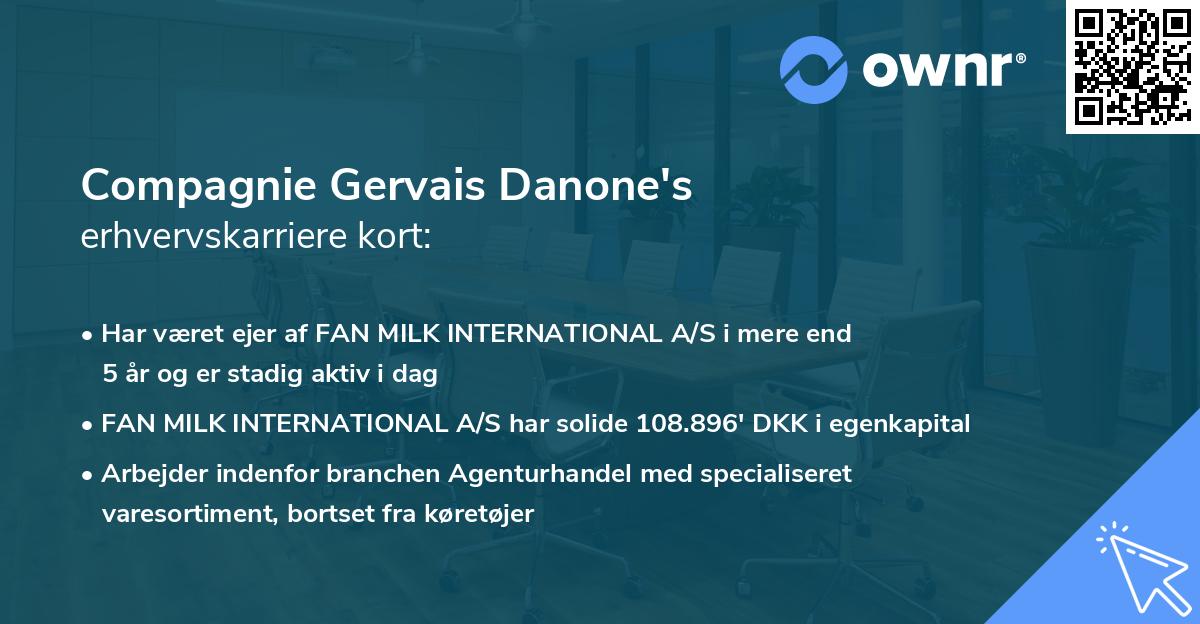 Compagnie Gervais Danone's erhvervskarriere kort