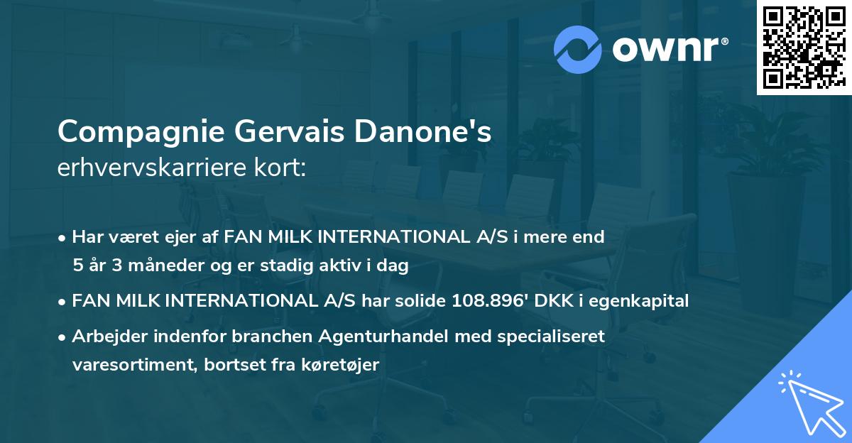 Compagnie Gervais Danone's erhvervskarriere kort