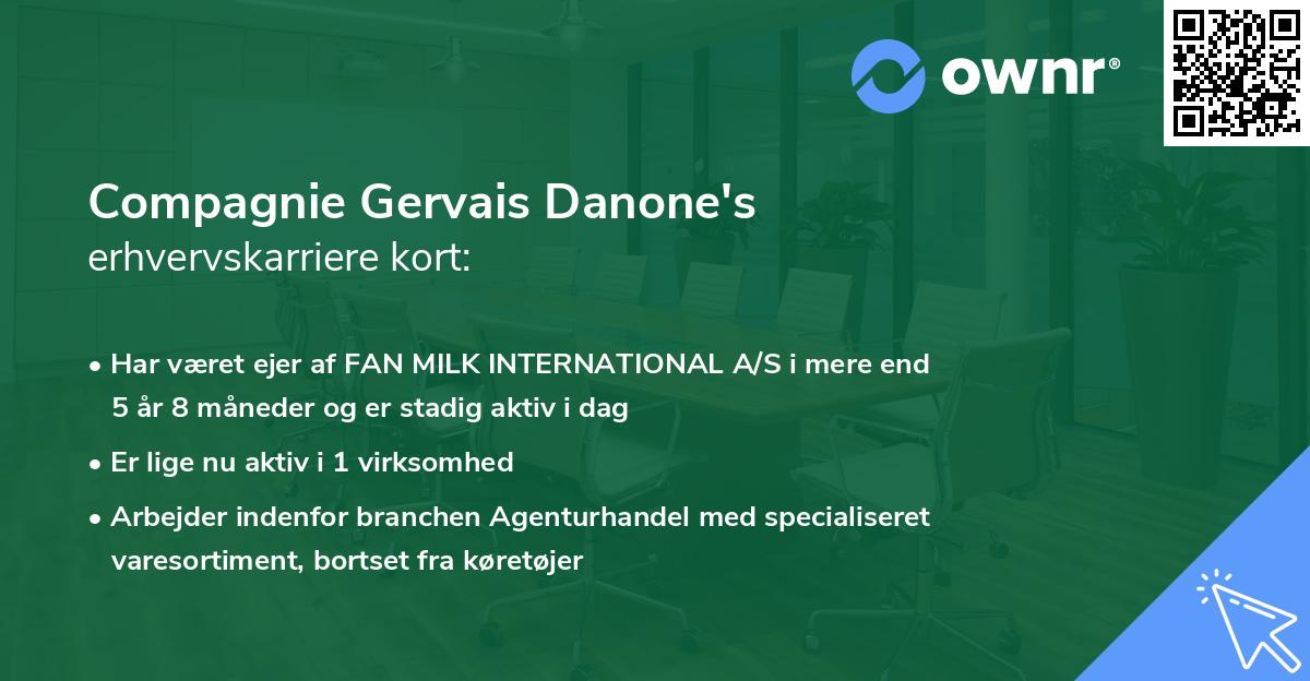 Compagnie Gervais Danone's erhvervskarriere kort