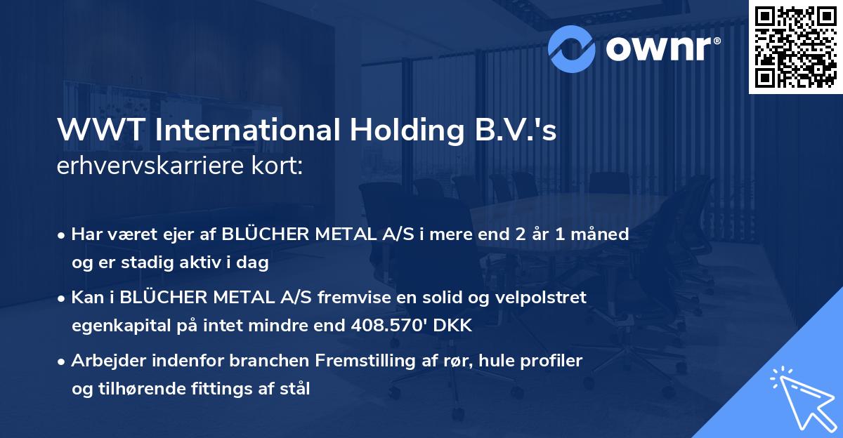 WWT International Holding B.V.'s erhvervskarriere kort