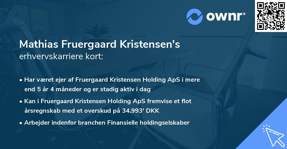 Mathias Fruergaard Kristensen's erhvervskarriere kort