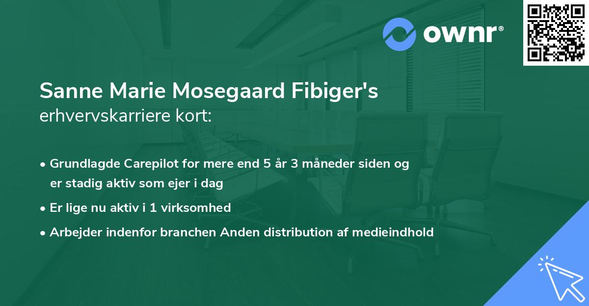 Sanne Marie Mosegaard Fibiger's erhvervskarriere kort