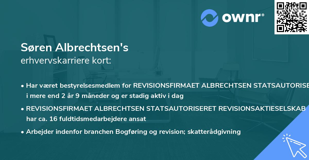 Søren Albrechtsen's erhvervskarriere kort