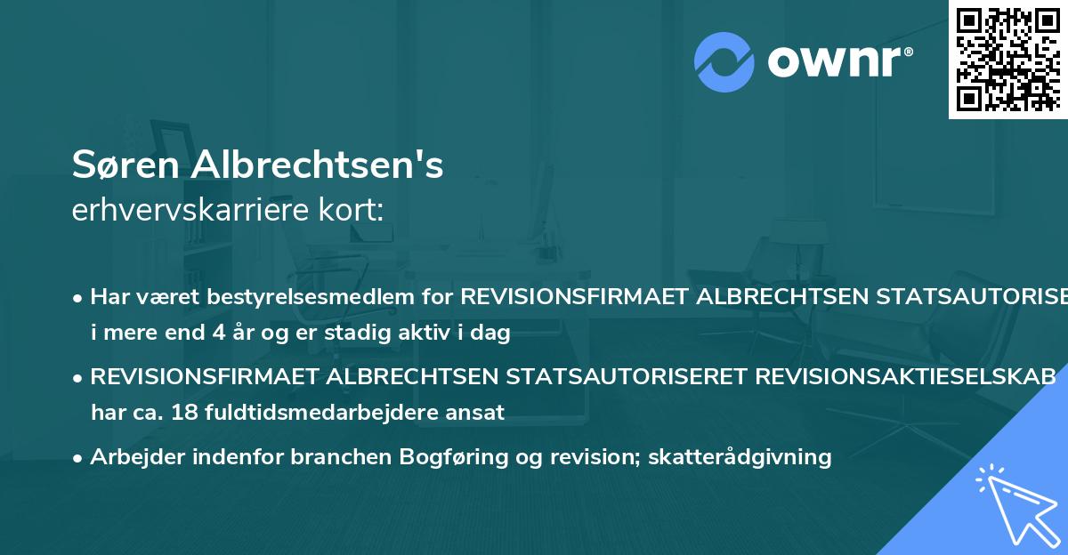 Søren Albrechtsen's erhvervskarriere kort