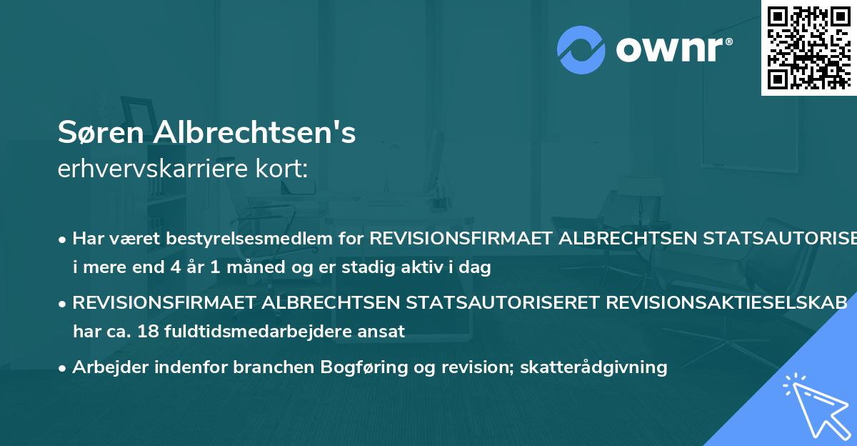 Søren Albrechtsen's erhvervskarriere kort