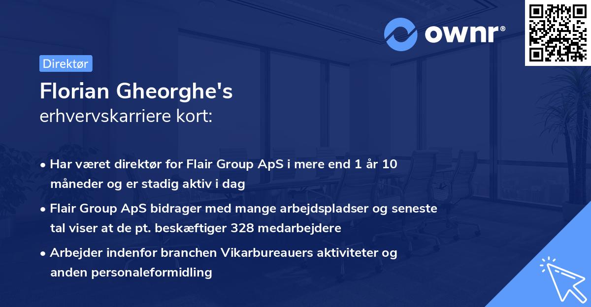 Florian Gheorghe's erhvervskarriere kort