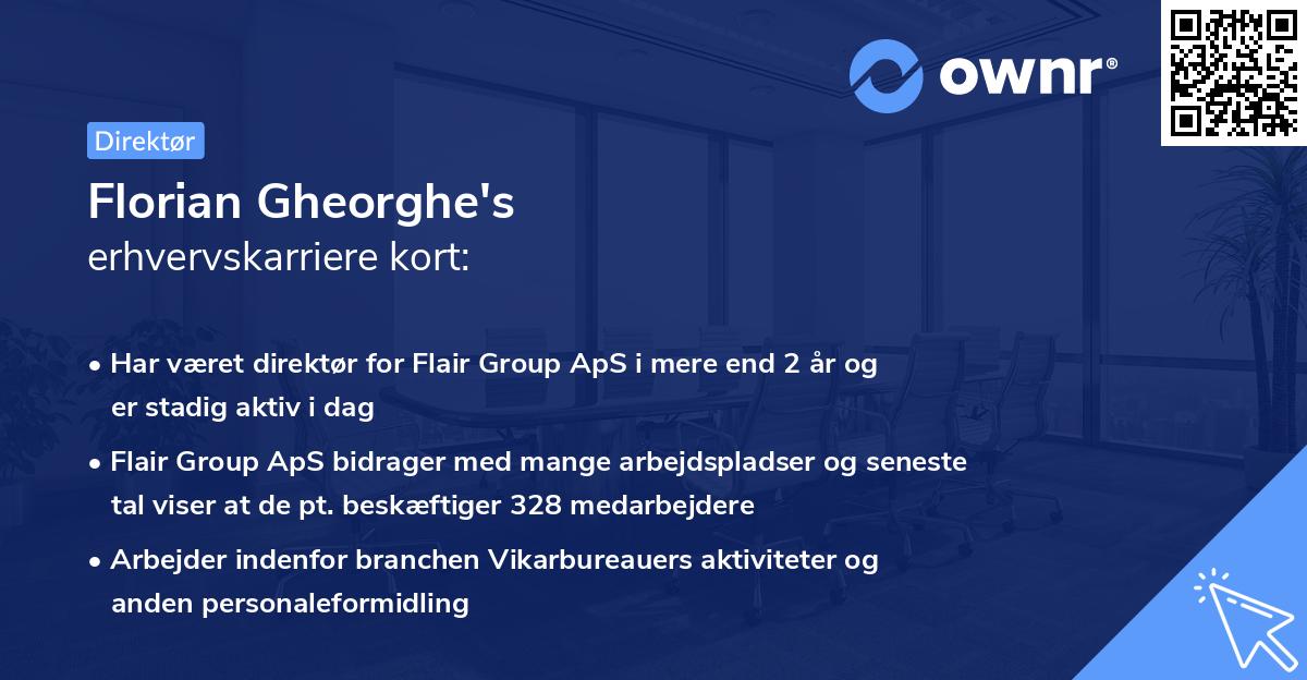 Florian Gheorghe's erhvervskarriere kort