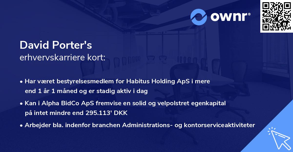 David Porter's erhvervskarriere kort