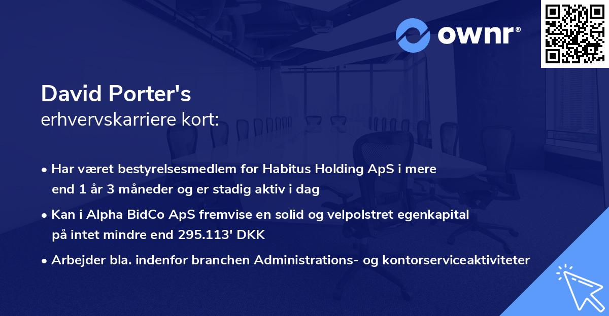 David Porter's erhvervskarriere kort