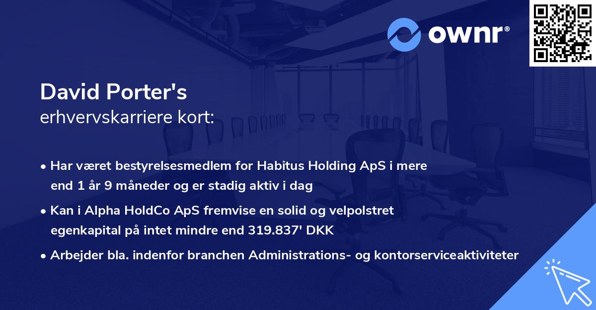 David Porter's erhvervskarriere kort