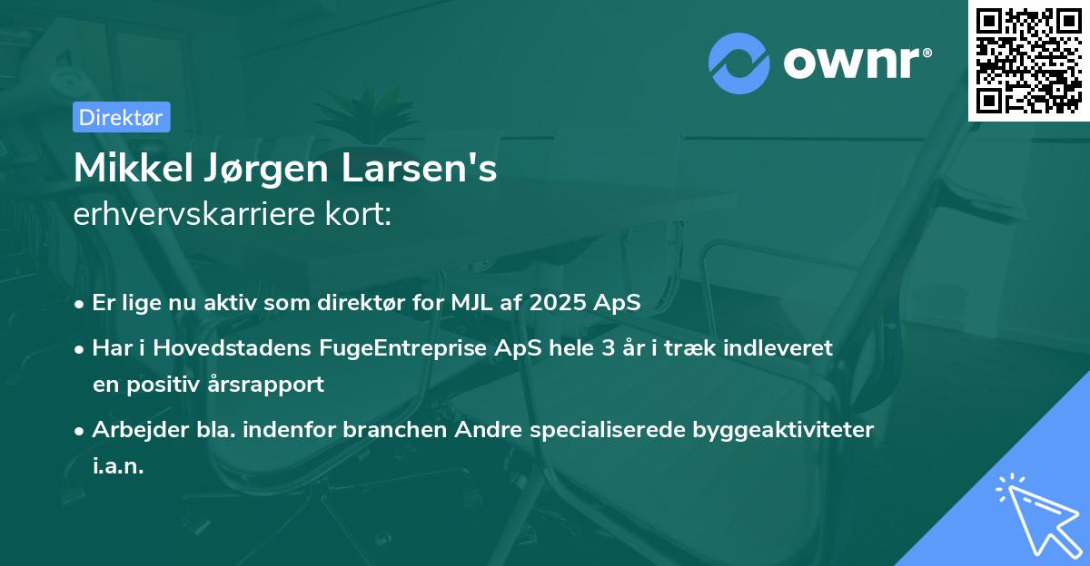 Mikkel Jørgen Larsen's erhvervskarriere kort