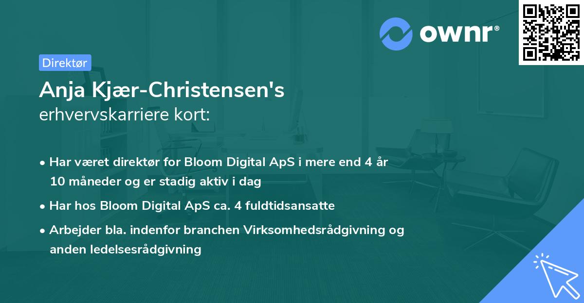 Anja Kjær-Christensen's erhvervskarriere kort