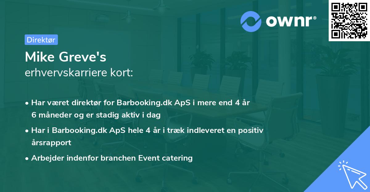 Mike Greve's erhvervskarriere kort